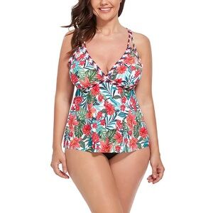 Swimsuits For All Tropical Floral Tankini Top